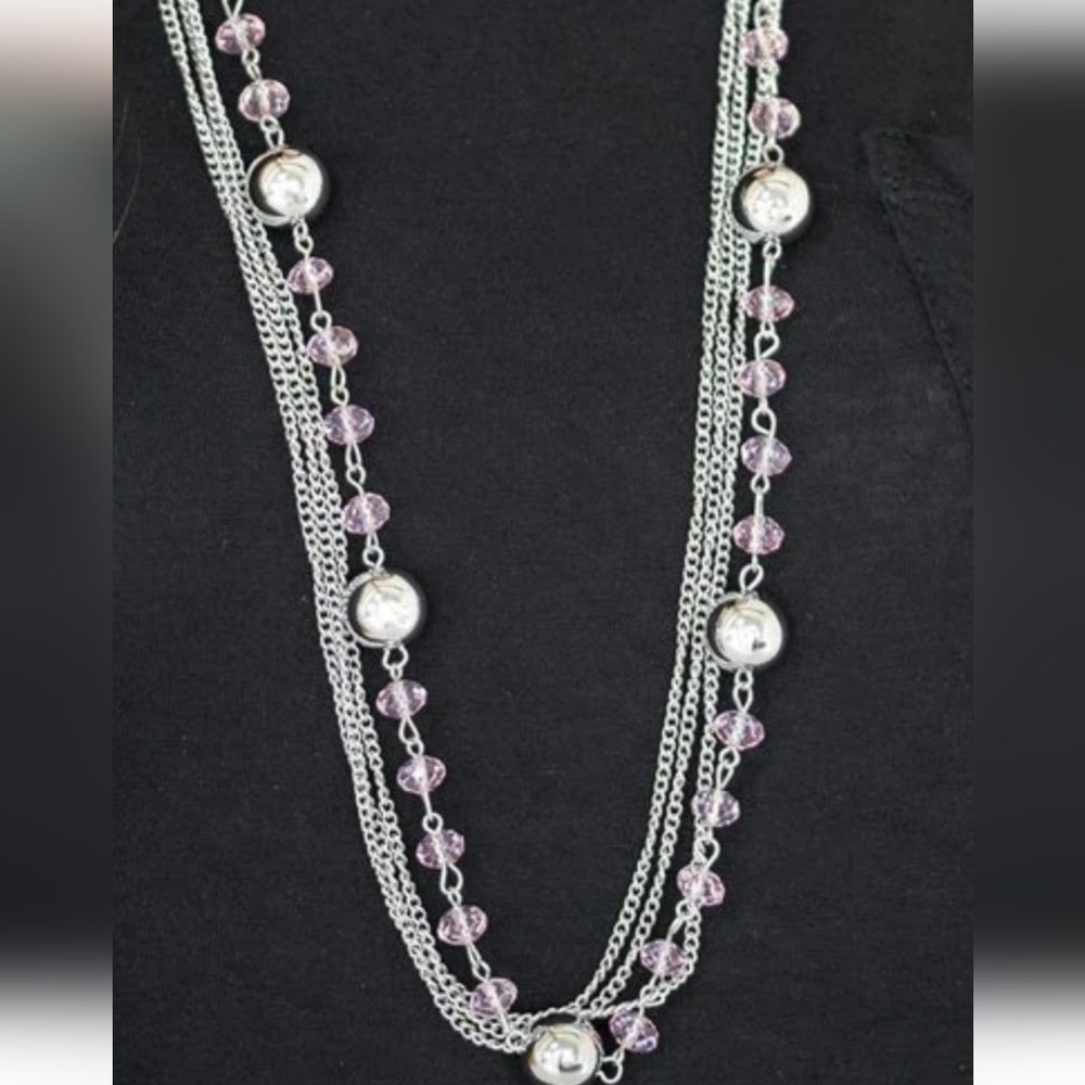 Paparazzi High Standards Silver & Pink Necklace